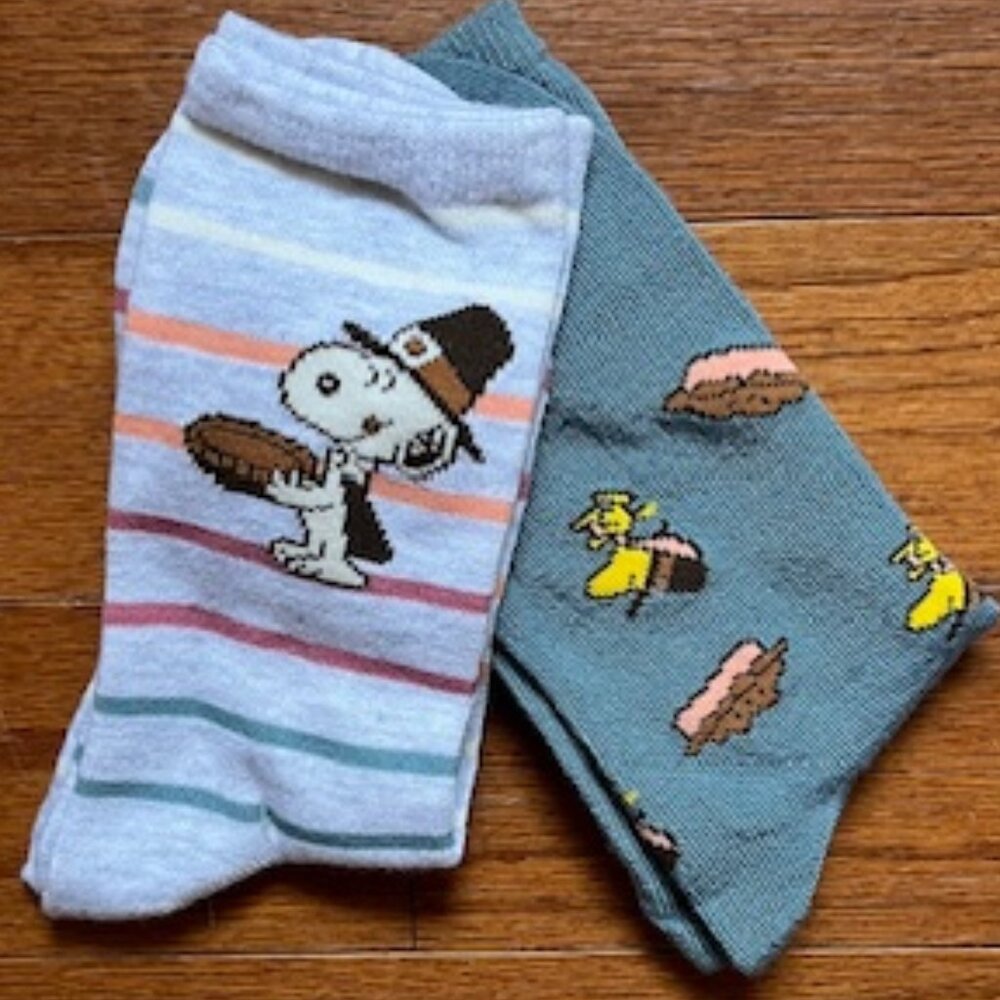 Peanuts Thanksgiving Crew Socks NWOT